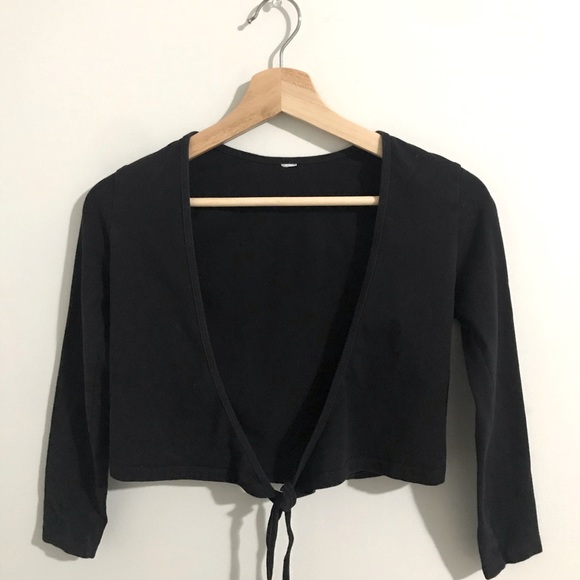 American Apparel V-neck tie-waist crop top - Picture 1 of 2